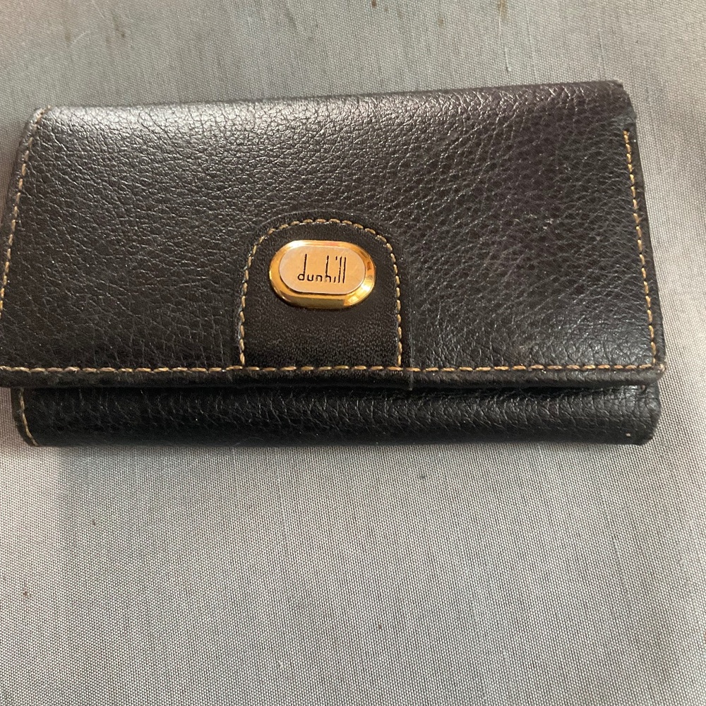 Vintage Dunhill Leather Key Card Holder & Vintage Cadillac Gold Key